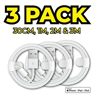 Fast Charger Sync USB Cable For Apple IPhone 5 6 7 8 X XS XR 11 12 13 Pro IPad • £3.99