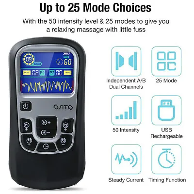 TENS EMS Machine Muscle Stimulator With Pads Electronic Massager Pain Relief • $46.99