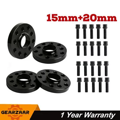 4Pcs For Audi VolksWagen Staggered 15MM & 20MM Wheel Spacers 5x100 5x112 57.1 Mm • $57.44