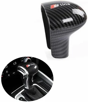 Carbon Fiber SLINE Gear Shift Knob Cover Trim For Audi A4 A5 A6 S6 A7 S7 • $61.99