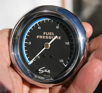 Sun Vintage 2 5/8  Blueline Blue Line 15 Lbs Fuel Pressure Gauge - GFP25 • $219