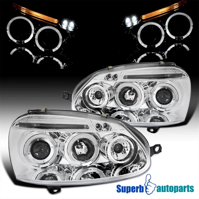 $150.98 • Buy Fits 2006-2008 VW Golf Rabbit Jetta Halo Projector Headlights LED Bar Lamp