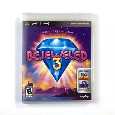 Bejeweled 3 PS3 Sony PlayStation 3 Pal Complete With Manual Family Puzzle Game • $17.95