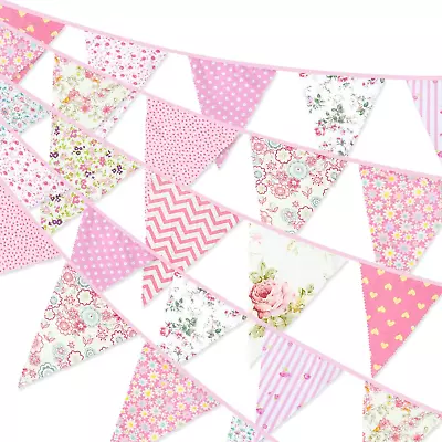 Fabric Bunting 40FT Bunting Outdoor Waterproof For Wedding Decorations Garden • £16.04