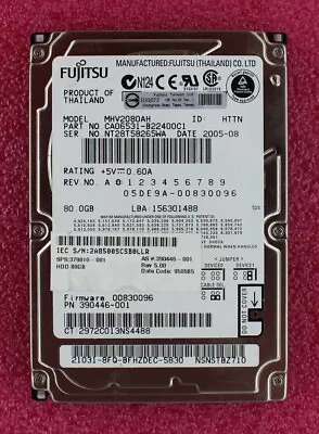 379810-001 - Compaq 80GB 5400rpm 2.5 Inch IDE Hard Drive • $25