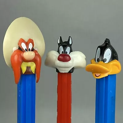 Daffy Duck Sylvester Yosemite Sam Looney Tunes Retired PEZ Dispensers Lot Of 3 • $6.47