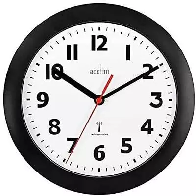 £24.50 • Buy Acctim Parona Radio Controlled 23cm Plastic Wall Clock Black 74313