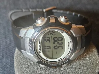Marathon: Water Resistant 50M; Model T5K805 Black Band Black & Grey Watch  • $9.99
