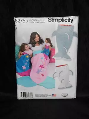 Simplicity 8275 Mermaid Shark Tail Blankets For Kids Adults Doll Sewing Pattern • $5.99