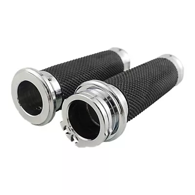 Motorcycle Hand Grips 1 Inch 25mm Handlebar Grips Rubber For Touring Road1852 • $18.99