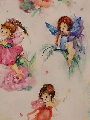 Vintage Fairies Fabric - 100% Cotton 60  Wide Sold By The Meter • £12.99