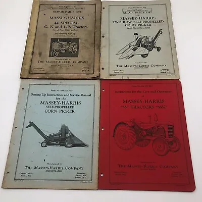 Vintage Massey Harris Manuals Farm Equipment Tractors Choose Your Variation • $19.95