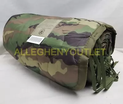 BAF Wet Weather WOODLAND CAMO Poncho Liner Woobie Blanket W/ Stuff Sack NIB • $39.90