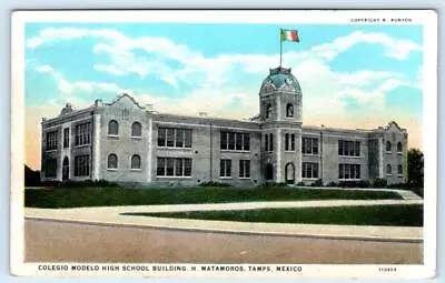 MATAMOROS Tamaulipas Mexico ~ COLEGIO MODELO HIGH SCHOOL C1920s  Postcard • $6.78