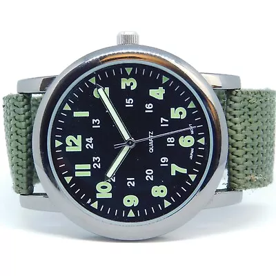 Military Style Dial Nylon Band Quartz Analog Men's Watch New Battery • $18.99