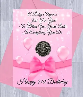 £2.99 • Buy 18th 21st 30th BIRTHDAY Gift LUCKY SIXPENCE, BIRTHDAY, Gift Card 40th 50th 60th