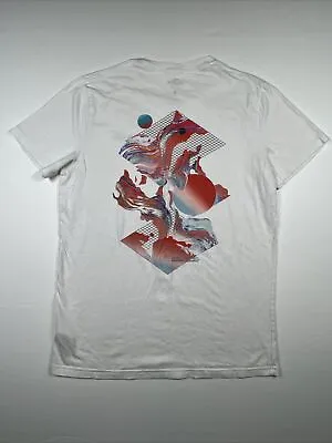 Hollister Tshirt Men's Medium Crew Neck Short Sleeve Graphic Print Back White • $16.95