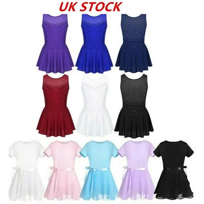 £8.62 • Buy UK Girls Kids Ballet Skating Dress Dance Gymnastic Leotard Tutu Skirts Dancewear