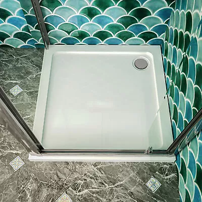 Nuie Pearlstone Square Shower Tray 800mm X 800mm - White • £97.95