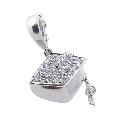 Gabriel & Co 14k Gold Diamond Graduation Cap Charm Pendant (PT806W44JJ) RTL$675 • $295