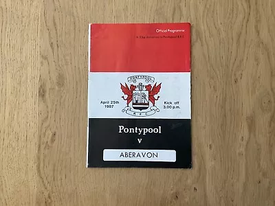 Pontypool RFC V Aberavon RFC -1986/87 Whitbread Welsh Merit Table -Sat 25/4/1987 • £3