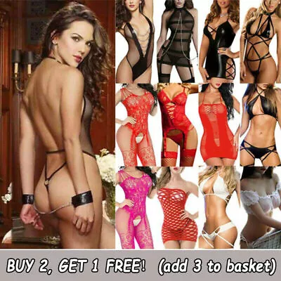 $9.49 • Buy Sexy Fishnet Lace Bodysuit Lingerie Bodystocking Sleepwear Underwear Nightwear