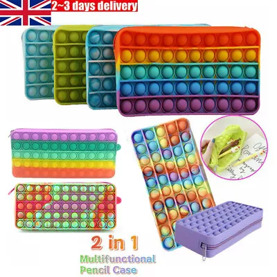 £3.99 • Buy Pencil Case Pop Popper Fidget Toy Push It Poppet Back To School Autism Anxiety