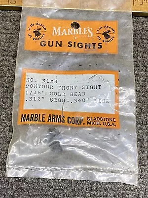Marble’s Gun Sight No. 31MR Contour Front Sight 1/16” Gold Bead .312” H .340”W • $25