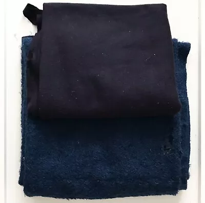 NAVY Suit WOOL & Royal BLUE Loopy FUZZY  Mohair  Shag Textured Woven FABRICS • $5