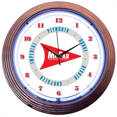 Neon Clock Sign Mopar Arrow Dodge Imperial Plymouthj Desoto Chrysler Hemi Lamp • $67.99