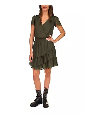 MICHAEL MICHAEL KORS Womens Green Lined Hook And Eye Front Short Sleeve Dress M • $17.99