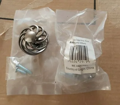B&Q Pair Of Pewter Effect Cage Knob Handles Size 45mm New • £9.99