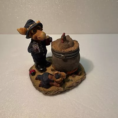 Trinket Box Papa Father Moose Resin Figurine Toddler Campfire • $11.70