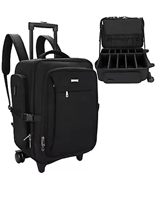 Rolling Makeup Case Makeup Backpack Professional Makeup Artist Train Case • £89.99