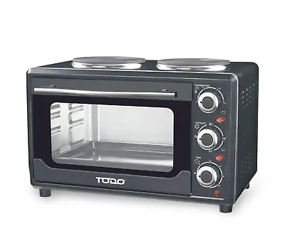 TODO 23L Benchtop Electric Oven Two Hot Plates Twin Hotplate 10A Amp • $99