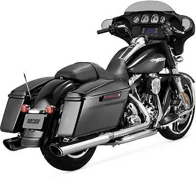 Vance & Hines Exhaust Chrome Twin Slash Round 4 In Slip-Ons Harley Touring 95-16 • $499.99