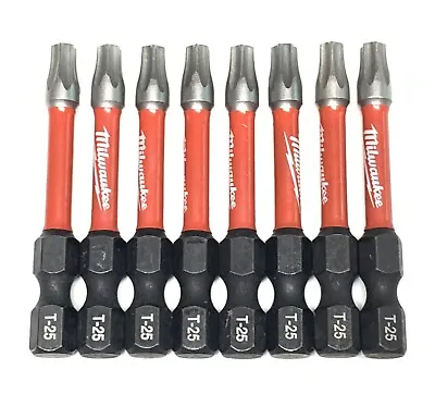 Torx T-25 T25 2  Milwaukee Shockwave Impact Duty 8 Bit Set Screw Driver Bits • $9.99