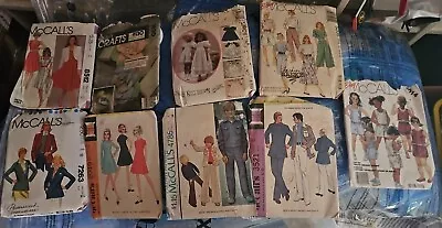 Vintage  McCalls Sewing Patterns Lot Of 9. 1960's 1970's 1980's. 8521.... • $34.96