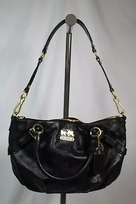 Coach 15960 Madison Sophia Black Leather Satchel Shoulder Purse Handbag • $70