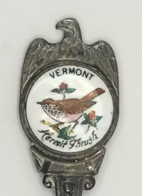 Hermit Thrush Vermont - Vintage Souvenir Spoon Collectible • $3.95