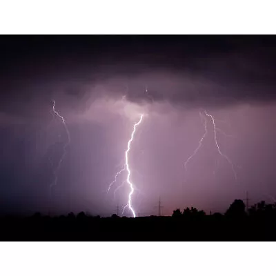 Krumbholz Thunderstorm Lightning Photo XL Wall Art Canvas Print • £19.99