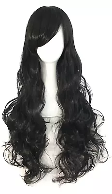 Long Hair Spiral Side Bangs Curly Cosplay Costume Synthetic Wig (Black Mixed Br • $20.69