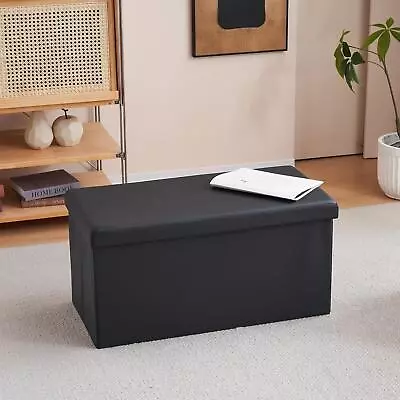 30 X15  Folding Storage Ottoman PVC Square Cube Foot Rest Stool Seat Poufs • $34.89