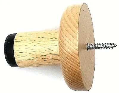 Wooden Door Stop 58mm Wood / Rubber Tipped Door / Wall Mounted Protector (574) • £0.99