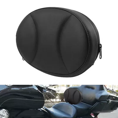 Black Motorcycle Driver Rider Backrest Cushion Pad For Harley Softail Glide • $35.99