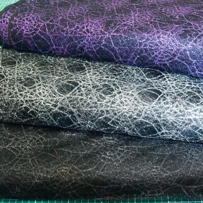 Halloween Gothic GLITTER NET SPIDER WEB Mesh Lace Fabric Material By The Metre • £4.99