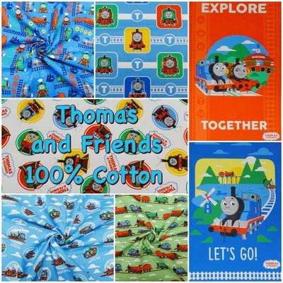 £11.05 • Buy Cotton Fabric Thomas The Tank Engine And Friends Trains Patchwork Craft Panels