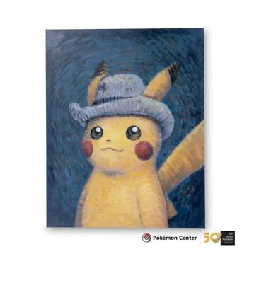 $279.99 • Buy Pokémon Center × Van Gogh Museum: Pikachu - Grey Felt Hat Canvas Wall Art