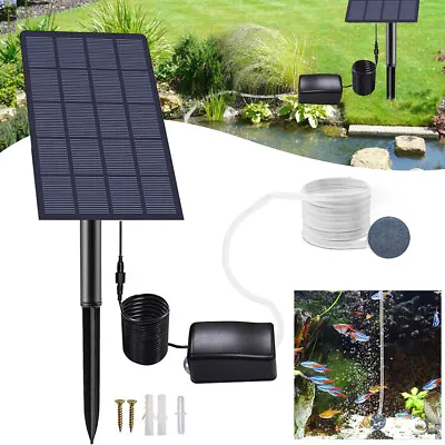 Solar Powered Air Pump Oxygen Pond Fish Tank Pump % Oxygenator Aerator Outdoor • $28.30