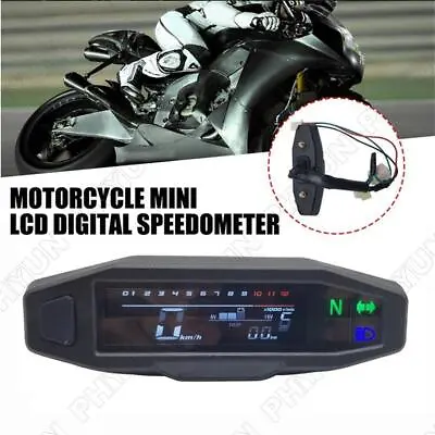 0-1200 Rpm Motorcycle LCD Digital Speedometer Mini Odometer With Column Sensor • $41.66